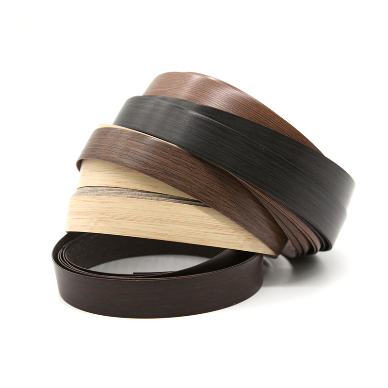 Bandas de borde de PVC de color madera de 0,8*22 mm para tableros de melamina