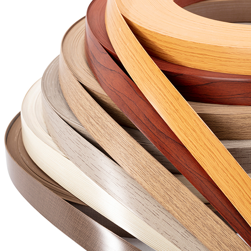 Bandas de borde de PVC de color madera de 0,8*22 mm para tableros de melamina Bandas de borde de PVC de color madera de 0,8*22 mm para tableros de melamina