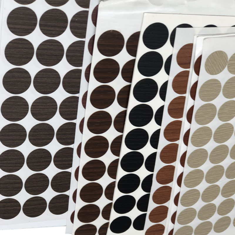 Tapas adhesivas de PVC para cubiertas de tornillos para decoración de paneles de muebles Tapas adhesivas de PVC para cubiertas de tornillos para decoración de paneles de muebles