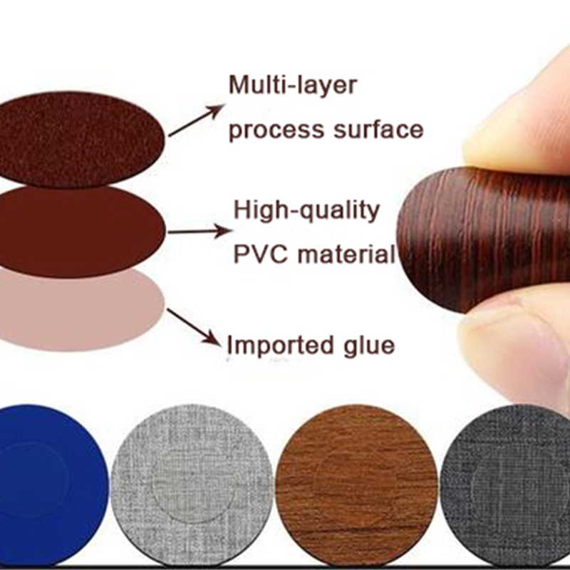 Tapas adhesivas de PVC para cubiertas de tornillos para decoración de paneles de muebles Tapas adhesivas de PVC para cubiertas de tornillos para decoración de paneles de muebles